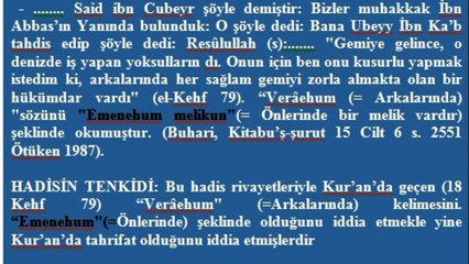 Uydurdukları Hadislerde Kuran Değiştirildi Diyenler
