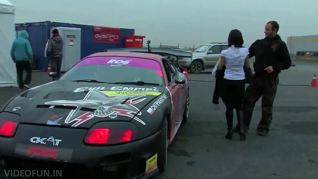 Toyota Supra Drifting Unbuttons A Girls Shirt