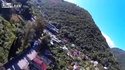 RC plane efficiently crash lands into man's head