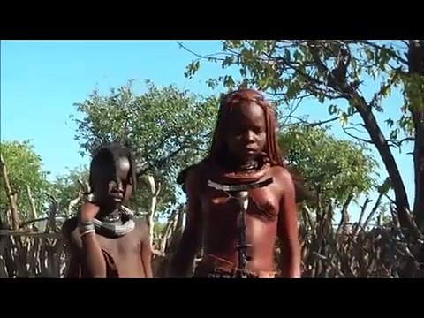 İsolated himba woman at Namibia Himba Tribe son of desert