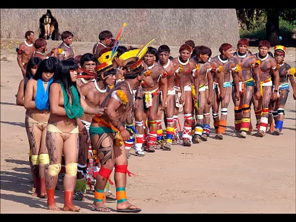 Xingu Native People in Amazon Rain Forest Documentary