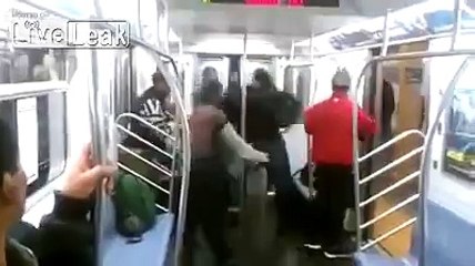 Black Gang Fights on Train in the Bronx