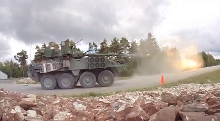 US Army - Stryker 105mm Mobile Gun System Live Firing