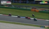 Motorcycle rider finish race on his knees!