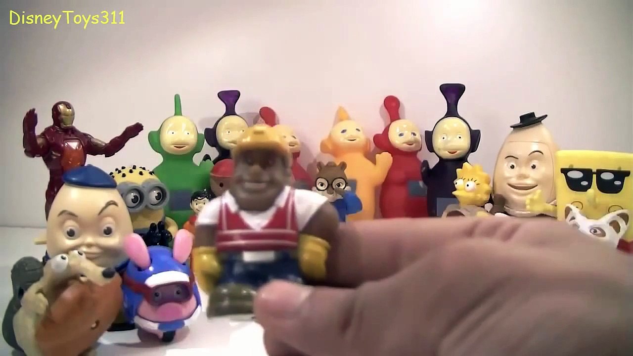 Disney toys collection   spongebob squarepants, iron man, minions and teletubbies for kids