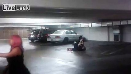 Drunken Jiu-jitsu brawl in a parking garage