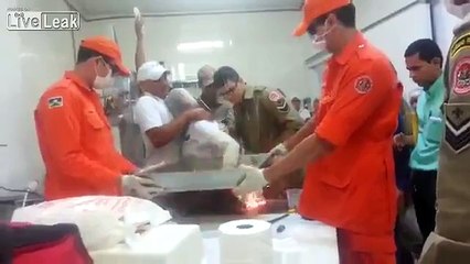 Work Accident - Fire Department Extricate Womans Hand from Meat Grinder *Graphic*