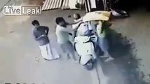 Idiot trying to transport 50 kilogrammes cement pack in a scooter .. fail