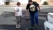 Fat Father travels further then needed after falling of skateboard denting car