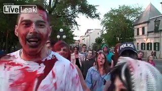 Zombie walk in the streets of Quebec