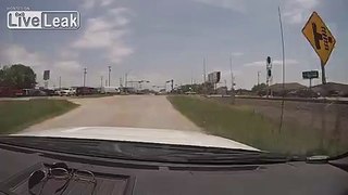 Jack Ass Crashes Through Rail Road Barrier