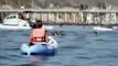 GIANT WHALE SCARES 2 KAYAKERS BY APPEARING FROM NOWHERE A FEW FEET AWAY