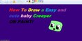 How to draw a cute cartoon baby Creeper