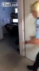 Dumb police officer Lights a firecracker which confiscated from children