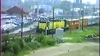 C&NW Circus Train is paced while passing Waukegan July 1990