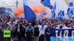Russia: FC Zenit fans take part in 'Victory' march