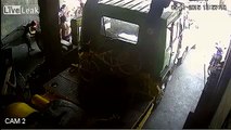 Guy Is Wiped Out By Exploding Tire