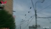 Amazing! 50 Russian helicopters flying in formation carrying flags