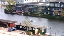 Heroic rescue after woman parks her car in canal