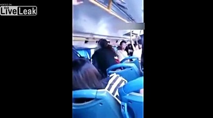 Two women fight over seat on bus