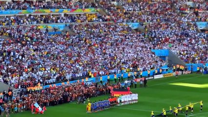 World Cup Brasil 2014 Finals Argentina vs Alemania (Germany) - Himno/Anthem at Maracana