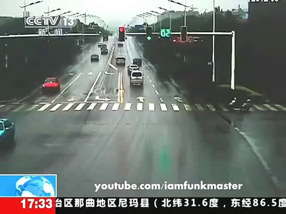 Scooter hit by bus