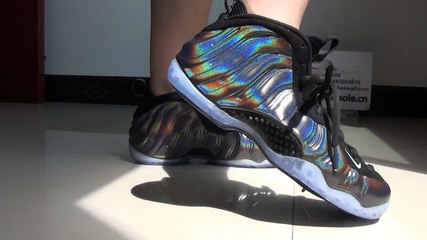 Authentic Nike Air Foamposite One Hologram on foot