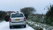 Cornwall Mithian in the snow 2010 tractor rescues Jeep after rollover part 1