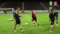 Frappasse de Zlatan Ibrahimovic à l'entraînement avec la Suède
