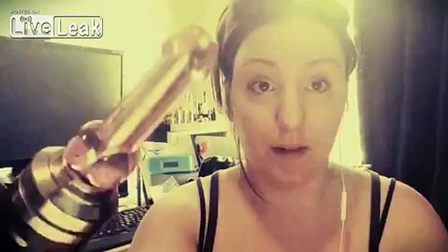 Smoking hot woman prefers her new BLACK DICK shaped vaporizer tip over the WHITE one.