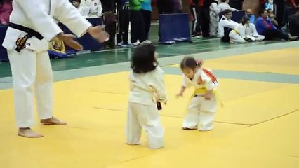 Little girls judo fight Little Kids Judo Funny