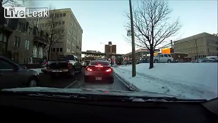 Improper way to launch on icy road