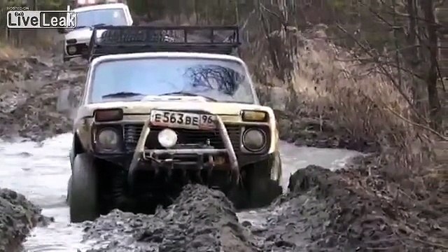 Serious Offroad Lada Niva Driving Russia Siberia