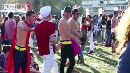 Purim atmosphere came to Israeli parks today