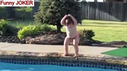 The funniest baby swiming
