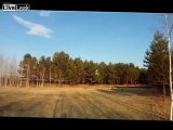 Beautiful flying a radio-controlled aircraft 