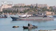 Excellent missile launch by a Russian Navy frigate Ladny in Sevastopol, Russia