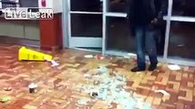Crackhead goes crazy and starts attacking people in McDonalds