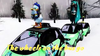 Wheels On The Bus By Daffy Donald Bugs Bunny Olaf and Toon Cars
