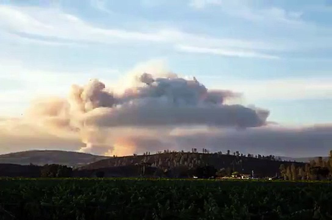 Giant Clouds of Smoke Billow Over Lake County, California, After Wildfire
