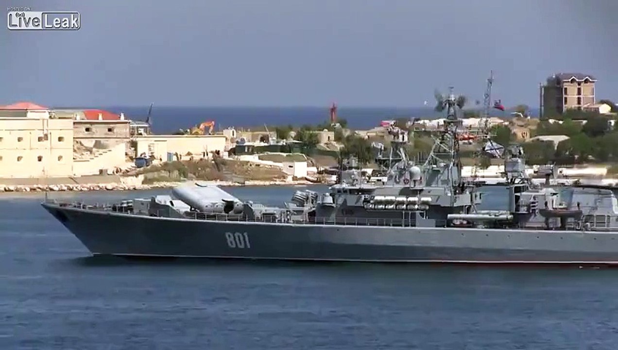 Failed missile launch by a Russian navy frigate