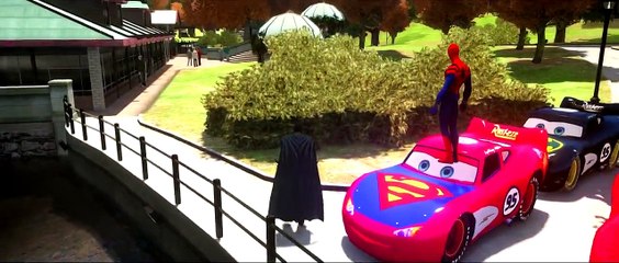 Disney Pixar Cars Custom Lightning McQueen Race Time for Batman Spider-Man and Superman