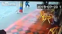 Girl get drowned by small accident in flooded street  (surveillance video and aftermath)