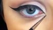 Soft eye makeup with cat eye liner tutorial