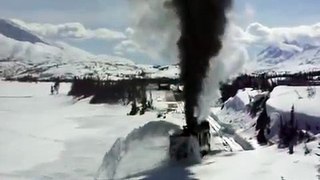 Plowing Snow, With Three Trains