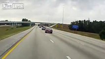 Dashcam of accident where driver gets ejected.
