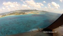 Landing at St-Maarten (SXM) Netherlands Antilles (Cockpit View)