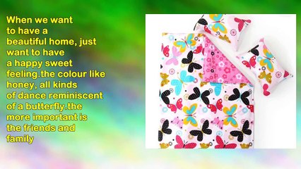 Sisbay Butterfly Cartoon Beddingrustic Flower Printed Duvet Coverchild Girls Pink