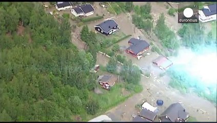 Überschwemmungen nach schwerem Regen in Südnorwegen