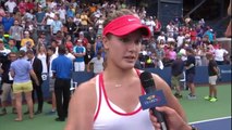 Eugenie Bouchard vs Polona Hercog Interview US OPEN 2015